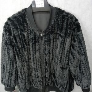 Adrienne Landau Faux Fur Reversible Coat Plus Sz 3